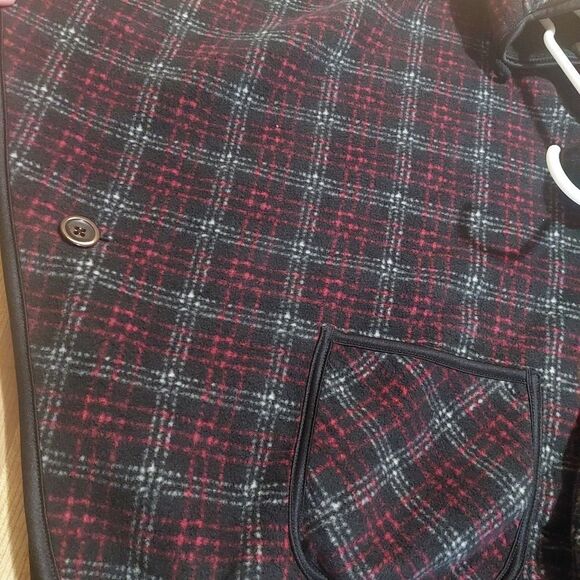 Marina Luna Plaid Poncho - Red and Black - Picture 8 of 12